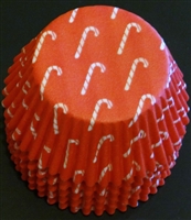 BC-15-50 Candy Cane printed on Red Standard Baking Cup 50 ct.