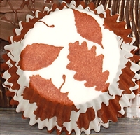 BC-19-50 Autumn Leaf printed on White Standard Baking Cup 50 ct.