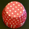 BC-21-50 White Polka Dot on Hot Pink Standard Baking Cup 50 ct.