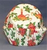 BC-50-50 Red Bells, Candle, Grn. Holly, Christmas Design on White Standard Baking Cup 50 ct.