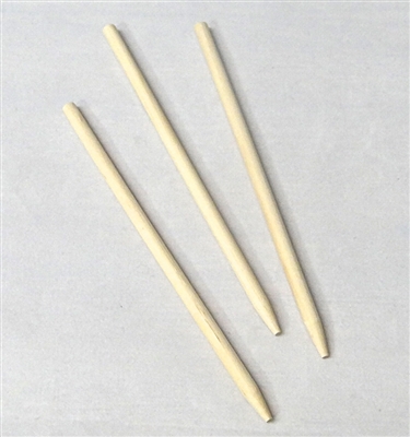 CA-0100  Candy Apple Wooden Dowel. semi-pointed (tapered). 6in. x 1/4in. Quantity 100