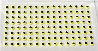 CEY-1-120 Eyes. 3/16" yellow with black spot. Qty. 120