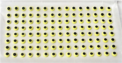 CEY-3-120 Eyes. 1/4" yellow with black spot. Qty. 120