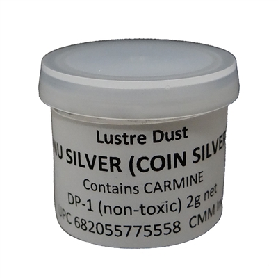 DP-01 "Coin Silver" (Nu Silver) Luster Dusting Powder.  2 gram container.