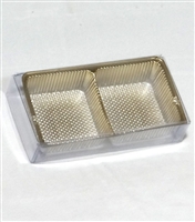 OB-GT24 OREO Cookie 2 Piece Clear Favor Boxes w/ Gold Tray Insert Qty 24