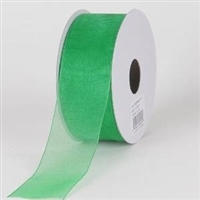 R-17 Emerald Green sheer organza ribbon. 5/8" x 25yds.