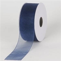 R-62 Navy sheer organza ribbon. 5/8" x 25yds.