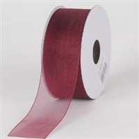 RO-94-25 Burgundy sheer organza ribbon. 1 1/2" x 25yds