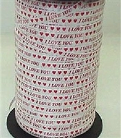 RSP-26 "I Love you" with Hearts on white 3/16in. x 500yds