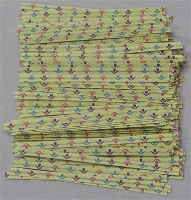 TTP-07-500 Printed Paper Spring Flowers twist tie. 3 1/2" Length Quantity 500