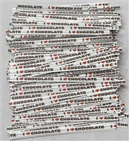 TTP-11-100 Printed Paper I (heart) chocolate twist tie. 3 1/2" Length Quantity 100