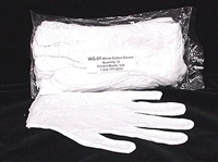 White Cotton Gloves, 1 dozen pairs