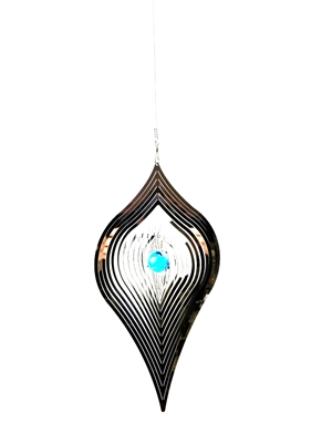 Stainless steel garden wind spinner with crystal