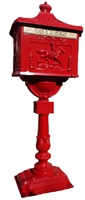 Large freestanding cast metal post box