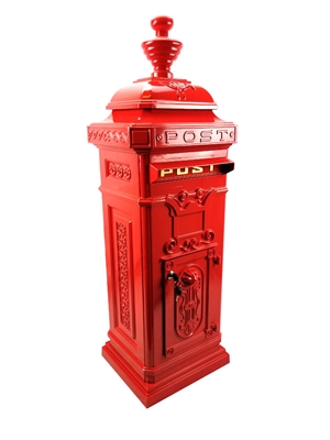 Large freestanding cast metal post box