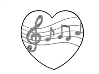 SK10220 - Treble Clef Note Score music heart