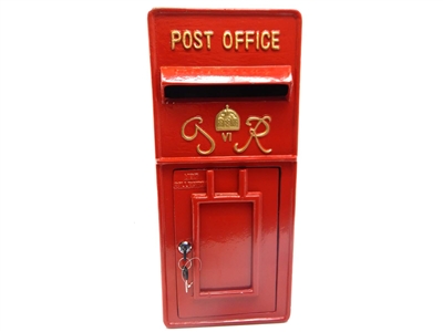 Royal mail wall mounted cast metal post box