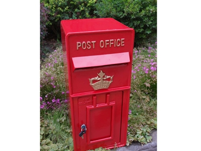 Royal mail wall mounted cast metal post box