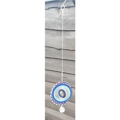 Stainless steel garden wind spinner with crystal