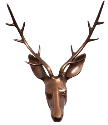 Deer stag head aluminium metal wall art