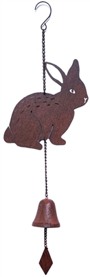 SK10531 - Metal Rustic Hanging Bell - Rabbit Design