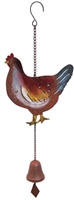 SK10535 - Metal Rustic Hanging Bell - Chicken Design