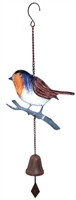 SK10550 - Metal Rustic Hanging Bell - Robin Bird Design