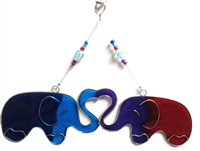 SK10597 - Resin Suncatcher - Love Heart Elephants Design