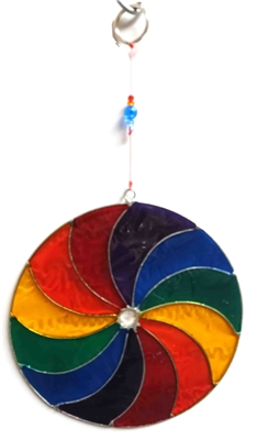 SK10599 - Resin Suncatcher - Rainbow Circle Swirl Design