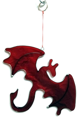 SK10633 - Resin Suncatcher - Red Flying Dragon Design