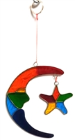 SK10636 - Resin Suncatcher - Colourful Moon and Stars Design