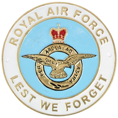 Cast Aluminium Plaque - RAF Lest We Forget Design