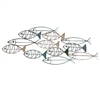 fish shoal metal wall art