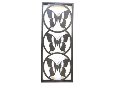 Butterfly trio metal wall art