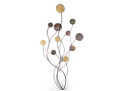 Rope leaf bunch metal wall art