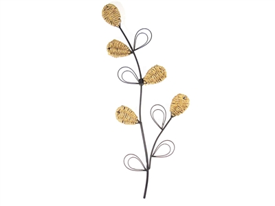 Rope stem metal wall art