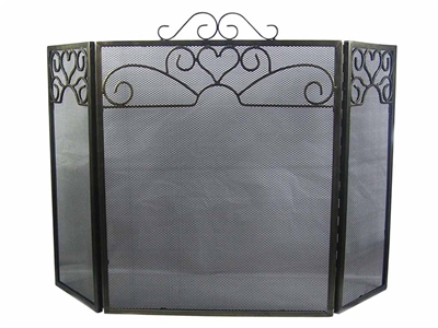 SK9587 - Heart Scroll Firescreen Fire Spark Guard