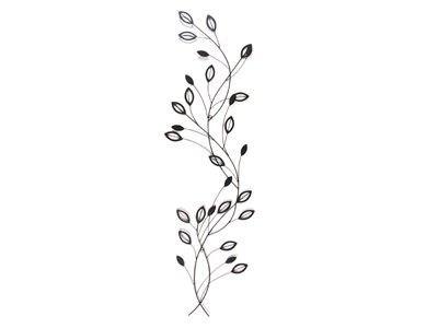 Laurel stem metal wall art