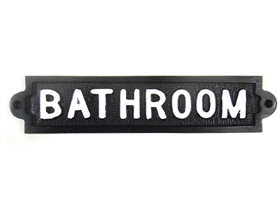 Cast iron sign, 'BATHROOM'