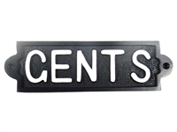 Cast iron sign, 'GENTS'