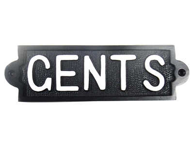 Cast iron sign, 'GENTS'
