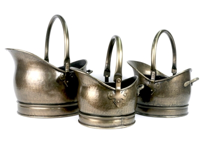 SK9631 - Set Of 3 Antique Finish Coal Buckets