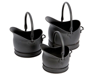 SK9632 - Set Of 3 Black Coal Buckets