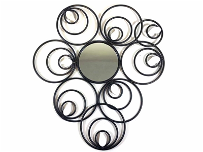 Abstract circle disc mirror  metal wall art