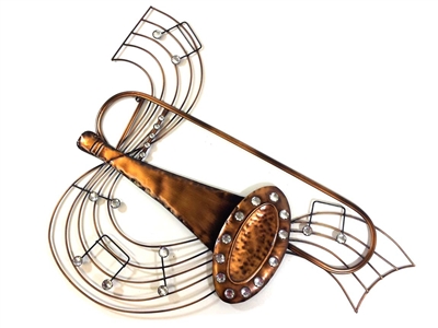 Trombone metal wall art