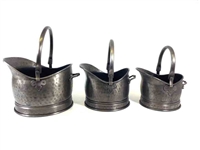 SK9753 - Set Of 3 gun metal pewter Coal Buckets