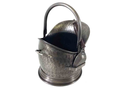 SK9754 - Gun Metal Finish Helmet Coal Bucket And Shovel