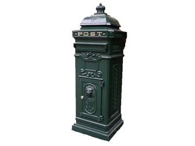 Large freestanding cast metal post box