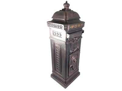 Large freestanding cast metal post box