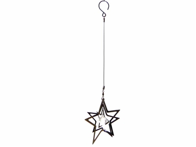 Stainless steel garden wind spinner with crystal